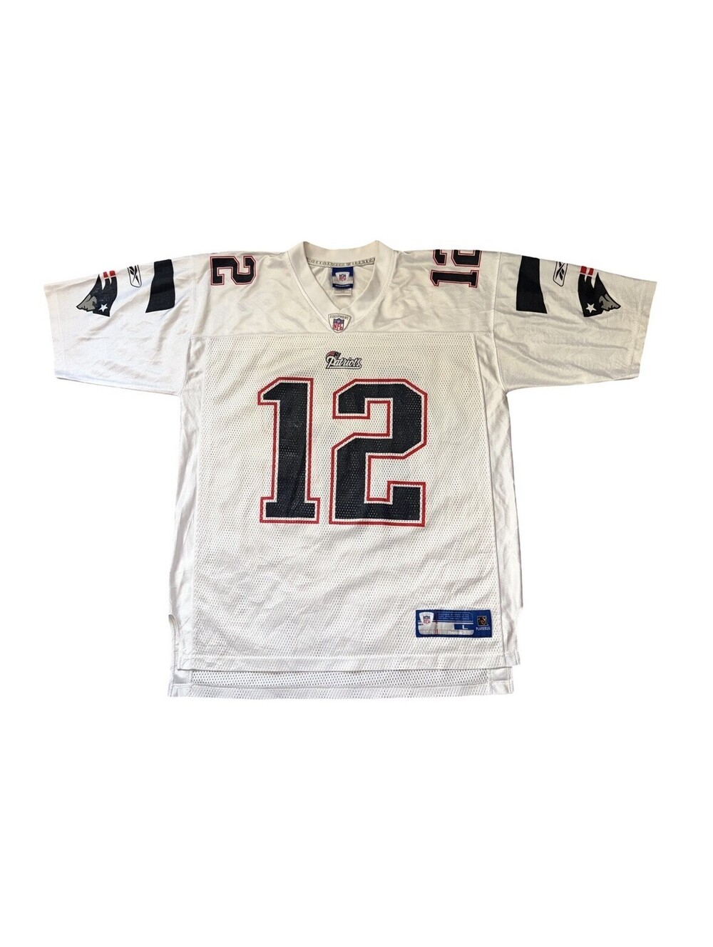 Reebok New England Patriots Tom Brady #12 Men’s Large White NFL Football Jersey